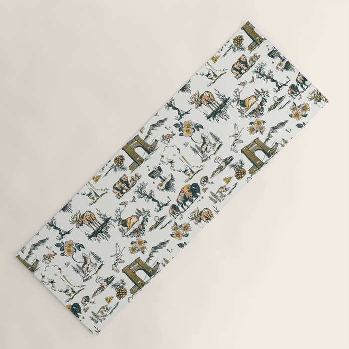 Yellowstone National Park Travel Pattern Design Yoga Mat Gallery Image 1