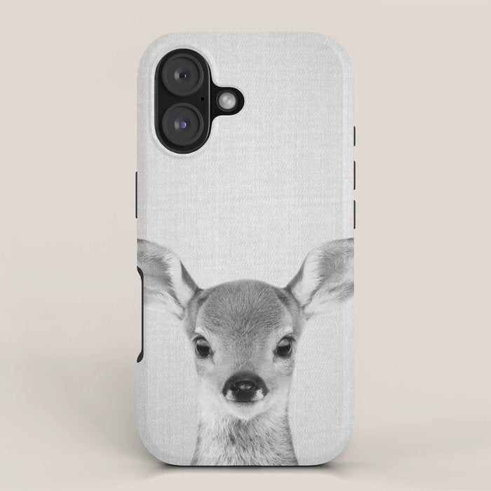 Baby Deer - Black & White iPhone Case Gallery Image 1