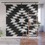 Urban Tribal Pattern No.14 - Aztec - Black Concrete Wall Mural Gallery Image 1
