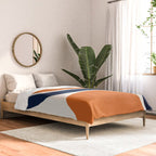 Abstract Shapes 66 in Vintage Orange and Navy Blue Comforter Gallery Image 2