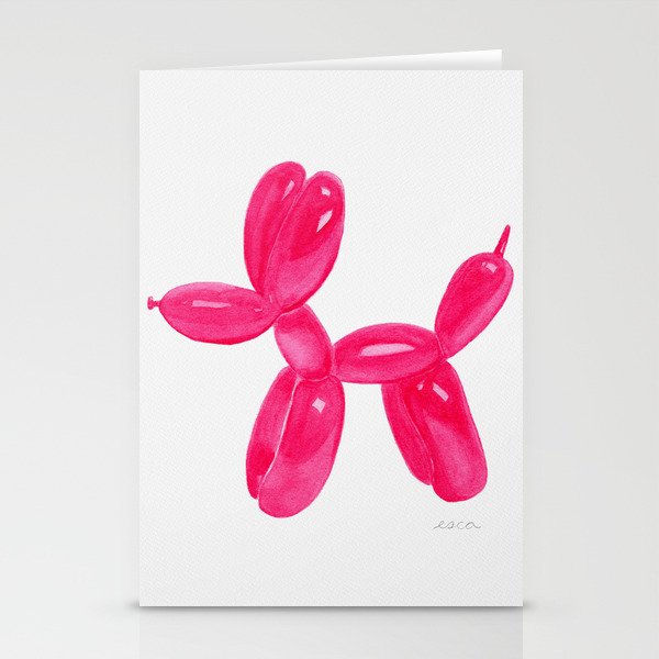 Balloon Dog Pink Stationery Card Gallery Image 2