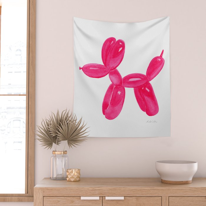 Balloon Dog Pink Wall Tapestry Gallery Image 2