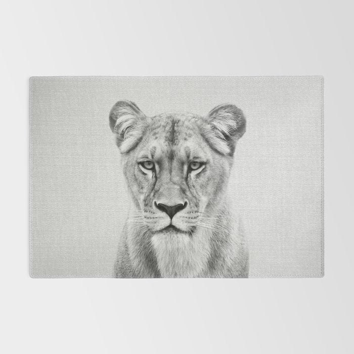 Lioness - Black & White Rug Gallery Image 2