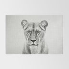 Lioness - Black & White Rug Gallery Image 2