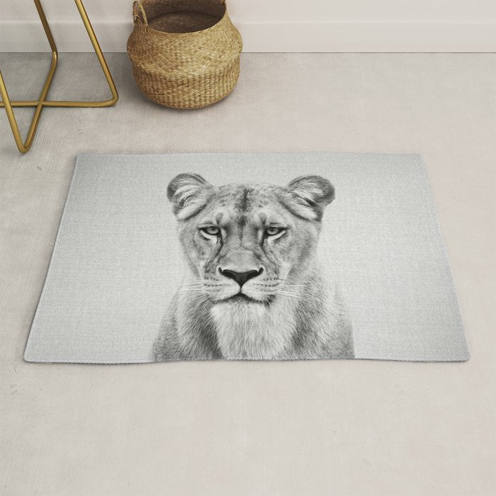 Lioness - Black & White Rug Gallery Image 1