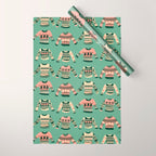 Christmas Sweaters - Vintage Blush Mint Palette Wrapping Paper Gallery Image 1