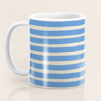 Nautical Blue White Stripes Hand Painted Coastal Pattern Coffee Mug Gallery Image 3