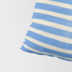 Nautical Blue White Stripes Hand Painted Coastal Pattern Pillow Sham Gallery Image 4