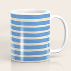 Nautical Blue White Stripes Hand Painted Coastal Pattern Coffee Mug Gallery Image 1