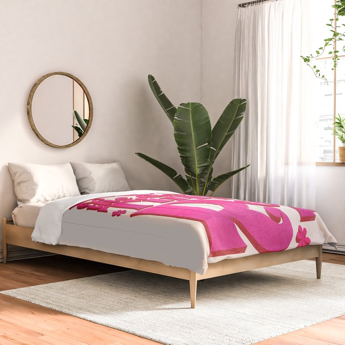 Let The Good Times Roll  - Retro Type in Pink Comforter Gallery Image 2