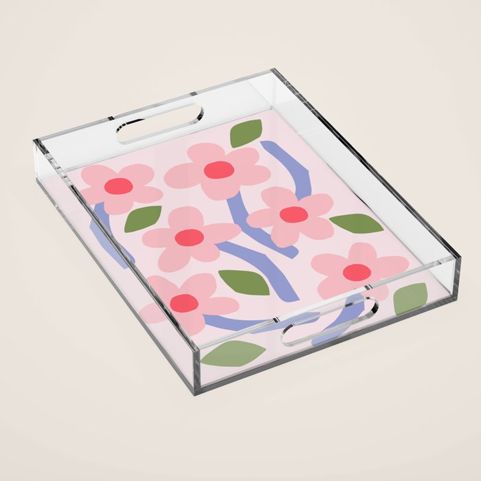 Floral dance - pastel Acrylic Tray Gallery Image 1