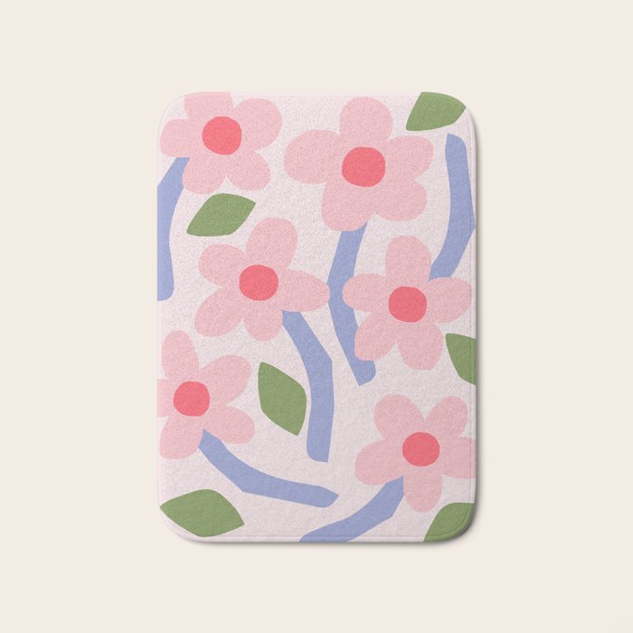 Floral dance - pastel Bath Mat Gallery Image 1