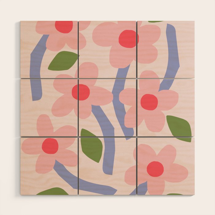 Floral dance - pastel Wood Wall Art Gallery Image 1