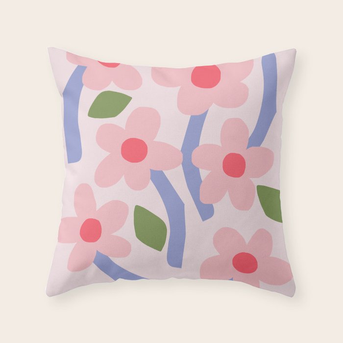 Floral dance - pastel Throw Pillow Gallery Image 6