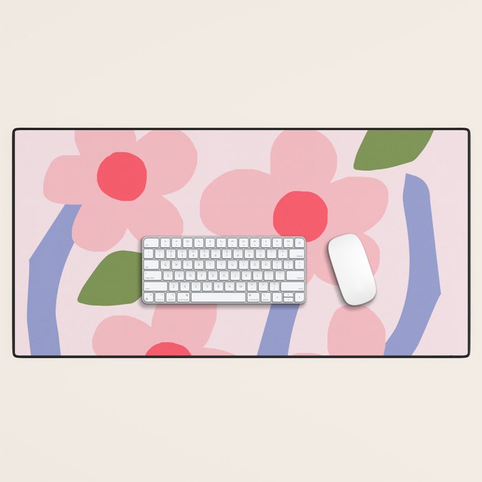 Floral dance - pastel Desk Mat Gallery Image 1