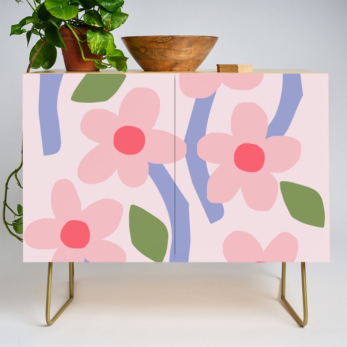 Floral dance - pastel Credenza Gallery Image 1