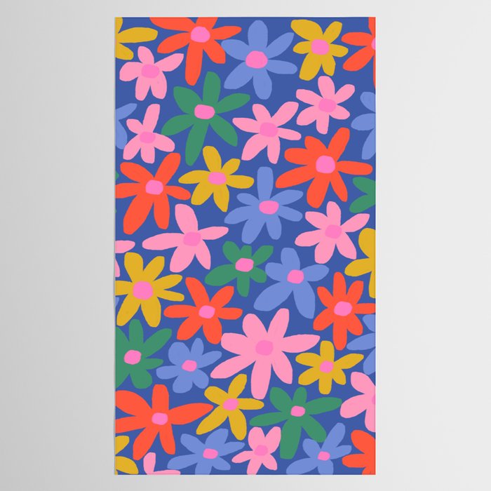 Joyful Flowers - blue Tablecloth Gallery Image 2