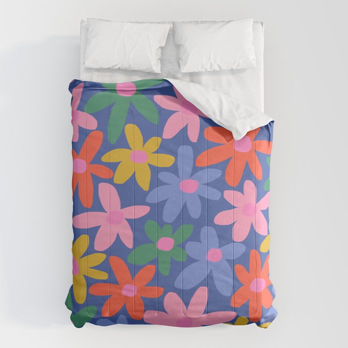 Joyful Flowers - blue Comforter Gallery Image 1