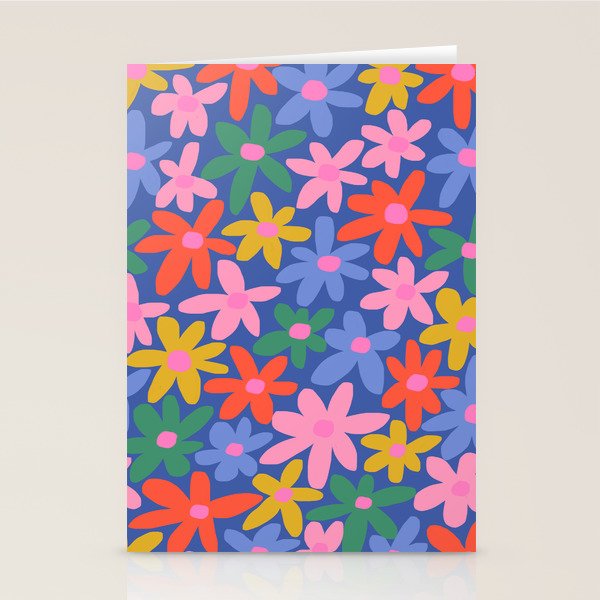 Joyful Flowers - blue Stationery Card Gallery Image 2