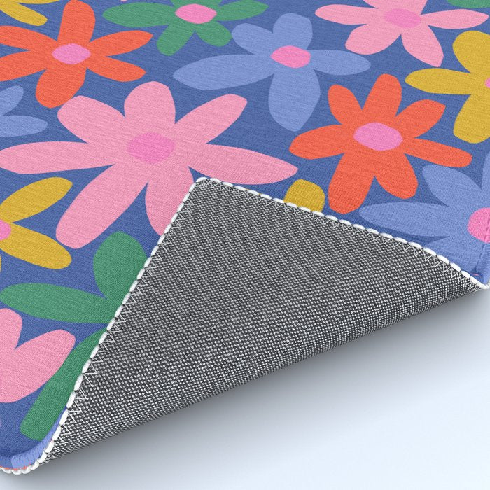 Joyful Flowers - blue Rug Gallery Image 4