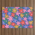 Joyful Flowers - blue Outdoor Rug Gallery Image 1