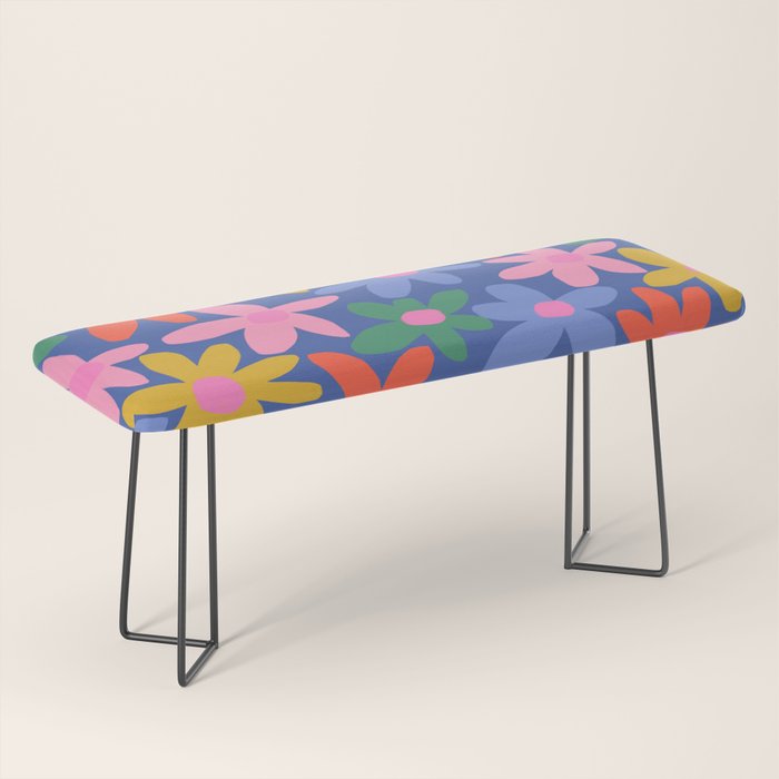 Joyful Flowers - blue Bench Gallery Image 1