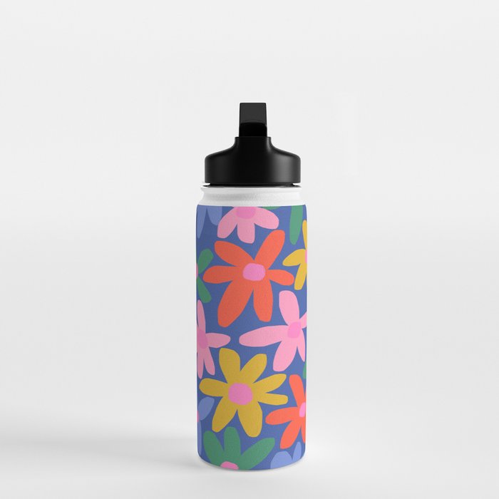 Joyful Flowers - blue Water Bottle Gallery Image 3
