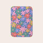 Joyful Flowers - blue Bath Mat Gallery Image 1
