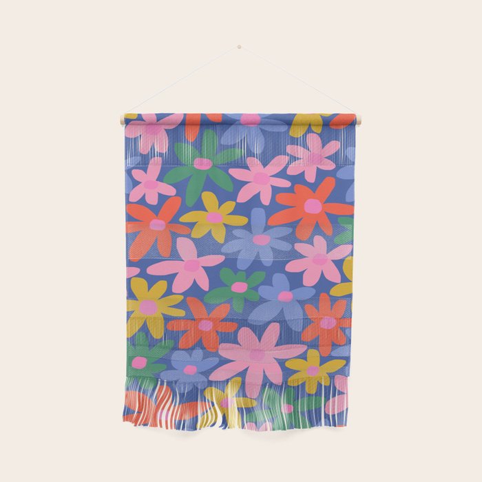 Joyful Flowers - blue Wall Hanging Gallery Image 1