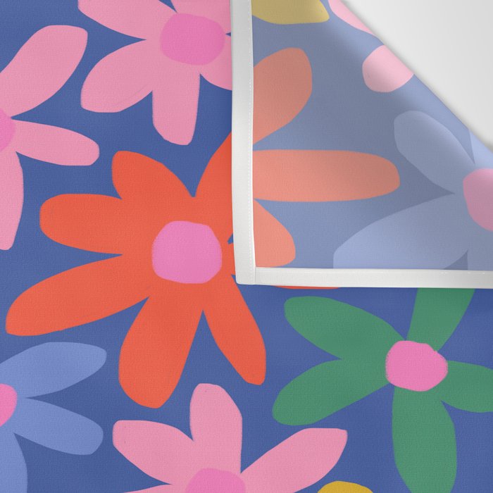 Joyful Flowers - blue Wall Tapestry Gallery Image 3