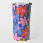 Joyful Flowers - blue Travel Mug Gallery Image 2