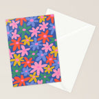 Joyful Flowers - blue Stationery Card Gallery Image 2