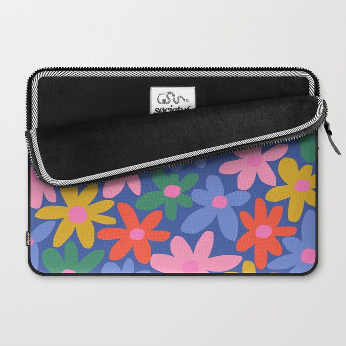 Joyful Flowers - blue Laptop Sleeve Gallery Image 2