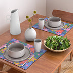 Joyful Flowers - blue Placemat Gallery Image 2
