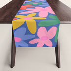 Joyful Flowers - blue Table Runner Gallery Image 1