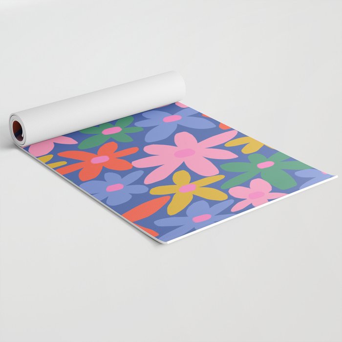 Joyful Flowers - blue Yoga Mat Gallery Image 2