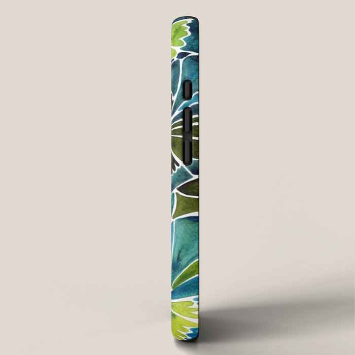 Schismatoglottis Calyptrata - Teal Palette iPhone Case Gallery Image 2