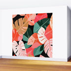 Back To the Tropical Island, Dark Botanical Nature Monstera, Plants Forest Leaves Banana Leaves, Bird of Paradise Illustration Wall Mural Gallery Image 2
