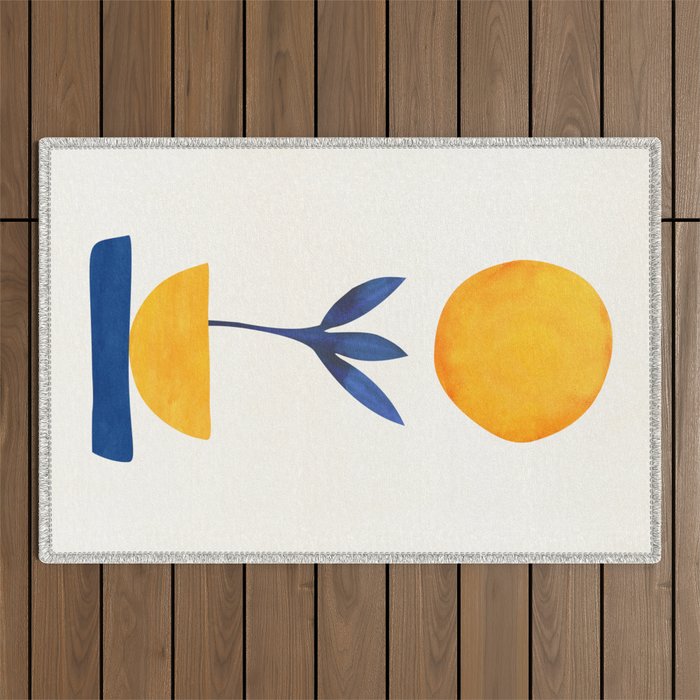 Sunny Sprout Modernist Abstract Botanic Outdoor Rug Gallery Image 1