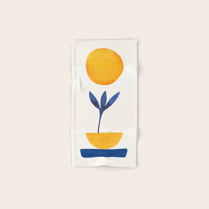 Sunny Sprout Modernist Abstract Botanic Bath Towel Gallery Image 1
