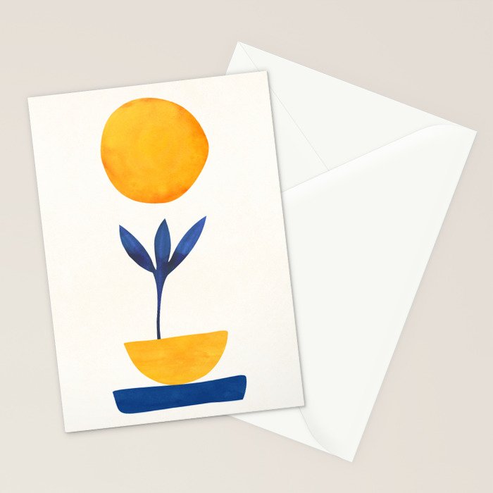 Sunny Sprout Modernist Abstract Botanic Stationery Card Gallery Image 2
