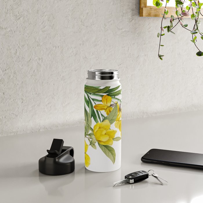 Yellow Flowers Water Bottle Gallery Image 4