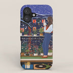 Romantic Snowy City Night iPhone Case Gallery Image 1