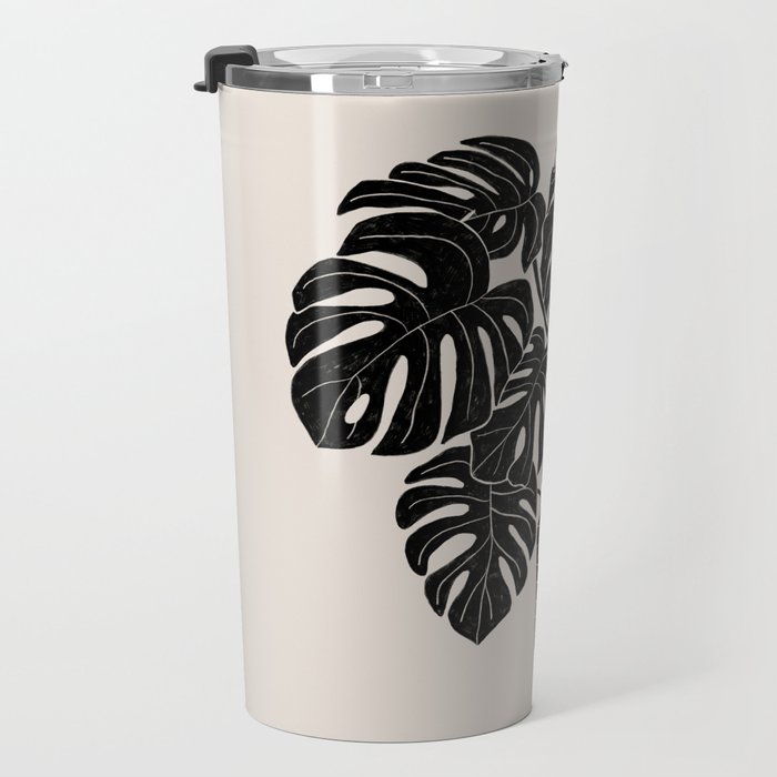 Black & White Plants / Monstera Deliciosa Travel Mug Gallery Image 3