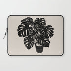 Black & White Plants / Monstera Deliciosa Laptop Sleeve Gallery Image 1