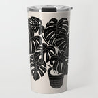 Black & White Plants / Monstera Deliciosa Travel Mug Gallery Image 1
