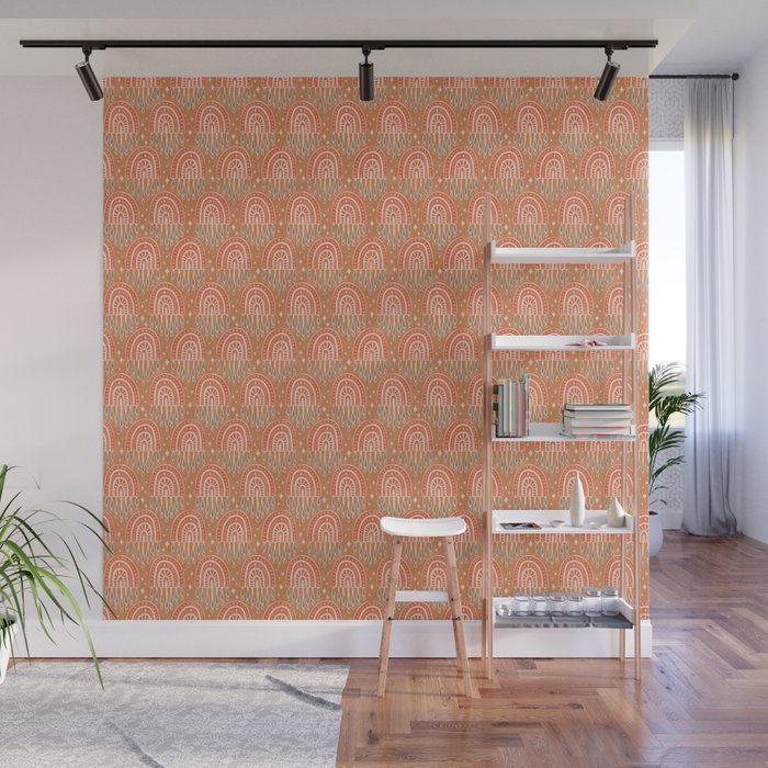 Little Rainbows - terracotta and caramel  Wall Mural Gallery Image 1