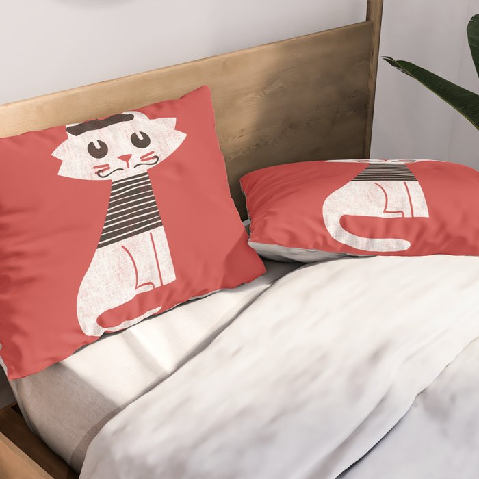 Mark the cat goes to Paris Pillow Sham Gallery Image 2