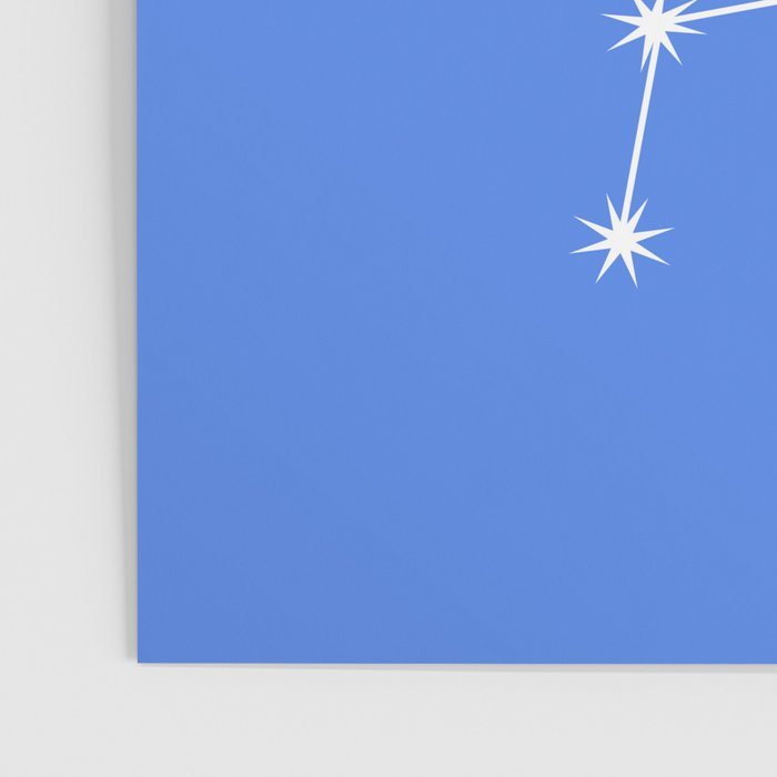 Libra Zodiac Star Constellation Line Art Bright Blue Poster Gallery Image 3