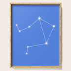 Libra Zodiac Star Constellation Line Art Bright Blue Serving Tray Gallery Image 1